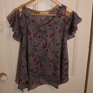 Floral Cold Shoulder Top